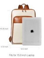 Vallis Vintage Leather Laptop College Travel Backpack - Image 3