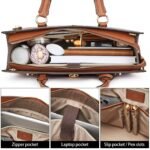 Rich Bag Briefcase for Women 15.6 inch Leather Laptop Bag Vintage Slim Lawyer Business Bag Stylish Work Purse - Image 3