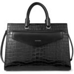 Glora Crocodile Slim Computer Briefcase For Professional Women