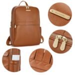 Nombongo Leather 15.6 Inch Laptop Daypack Backpack for Women - Image 13