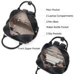Smart Genuine Leather Laptop Backpack with Expandable Bottle Pocket - Image 10