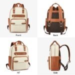 Smart Genuine Leather Laptop Backpack with Expandable Bottle Pocket - Image 5