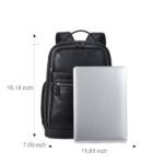 Premium Black Leather 15.6inch Laptop Backpack for Men - Image 2