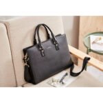 Stroud slim leather laptop bag large briefcase for business people - Image 14